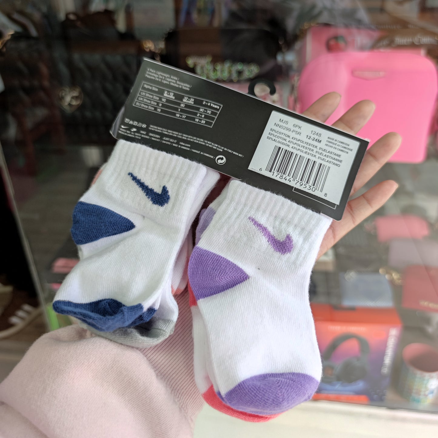 6 pares calcetas Nike talla 12/24 meses