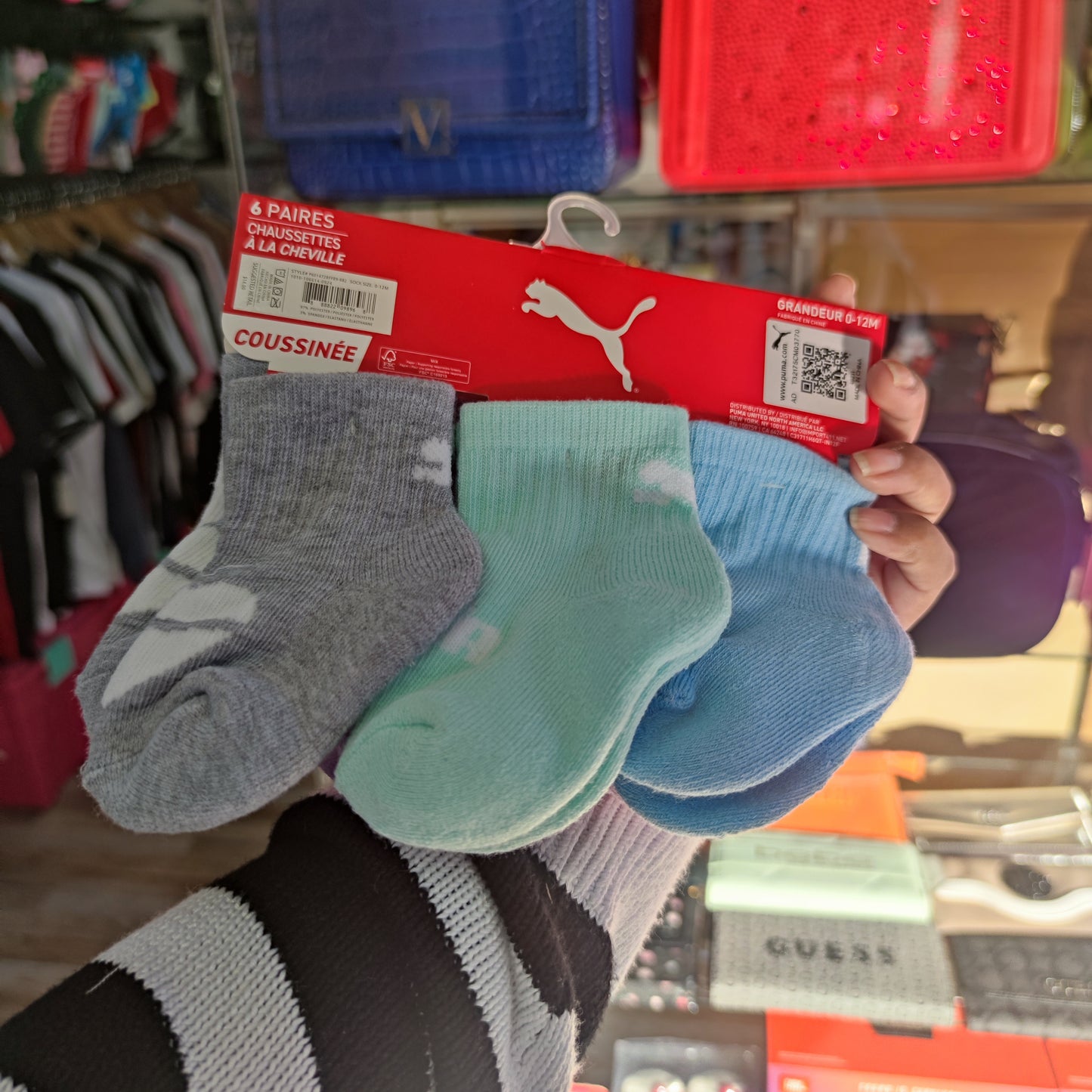 6 pares calcetas Puma talla 0/12 meses