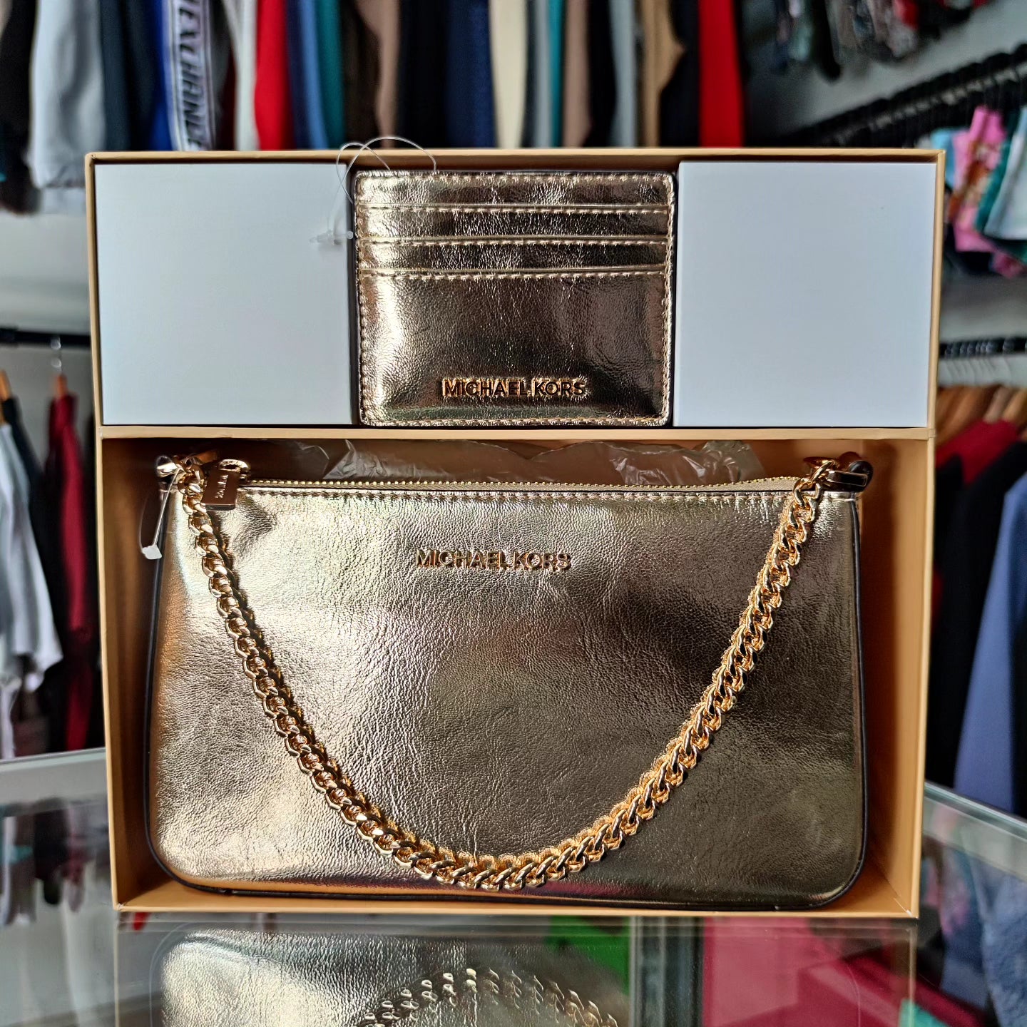 Crossbody+tarjetero Michael Kors