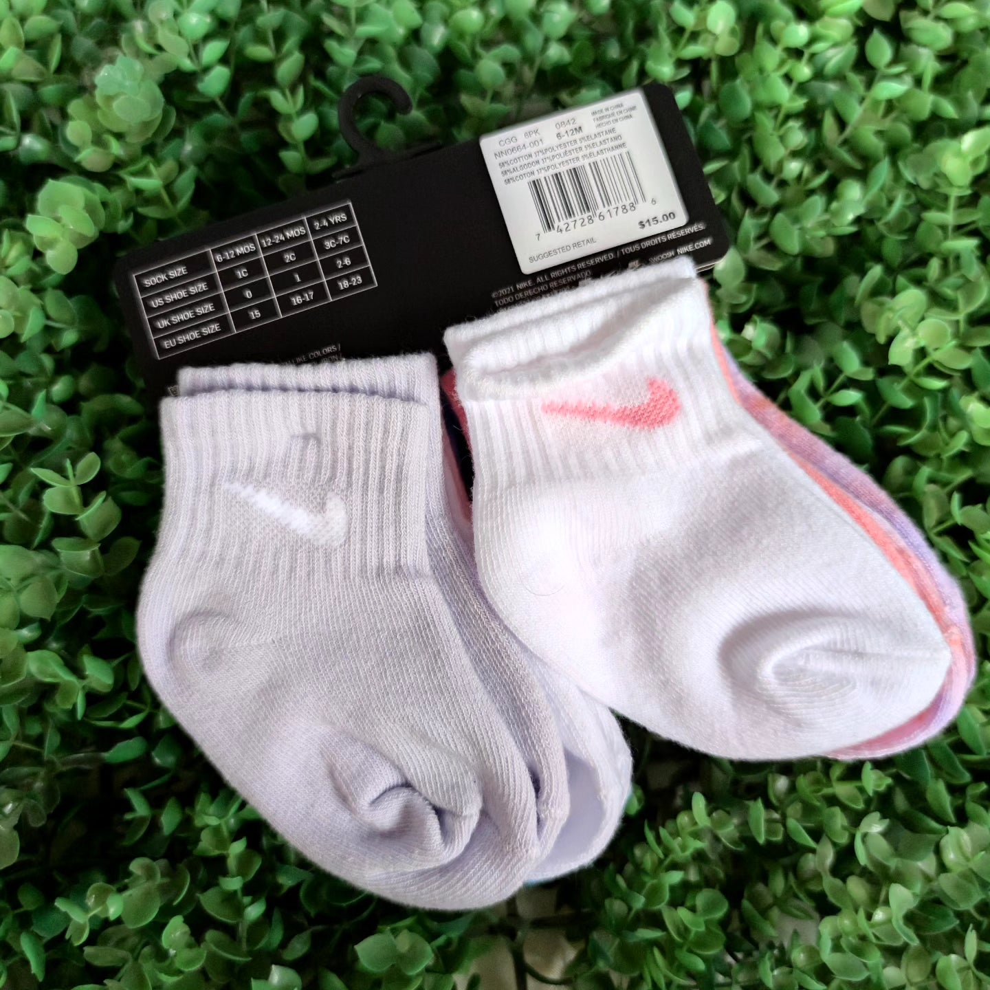 6 pares calcetas Nike 6-12 meses